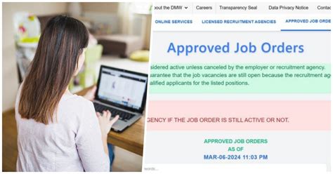 How to Apply through the DMW Approved Job Orders.